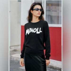 Miholl Women’s Crew Neck Pullover Sweater Black BNWT